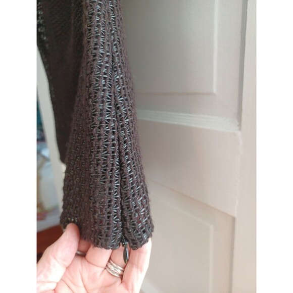 Elie Tahari open weave wide cowlneck top blouse M sheer mesh minimalist Lagenloo - Picture 5 of 10